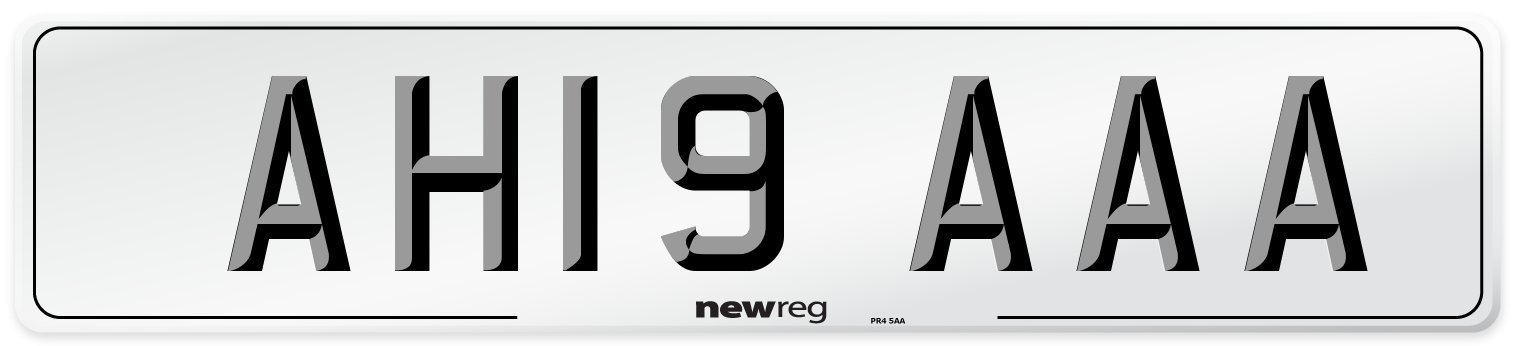 AH19 AAA Number Plate from New Reg